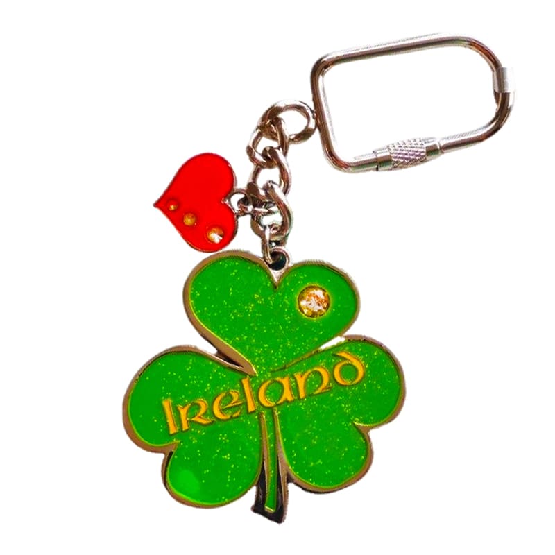Ireland Green Clover Series Metal Keychain, Key Ring Chain