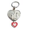 California I Love Los Angeles and Skyline double sides Heart Keychain