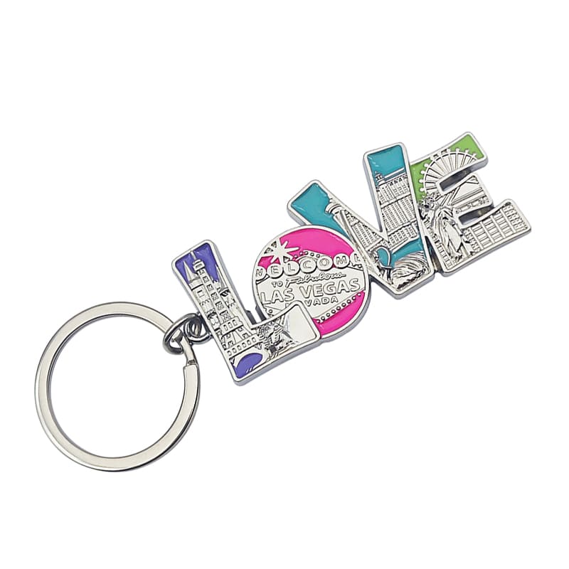 LOVE of Las Vegas Electroplated metal Keychain, Key Ring Chain - Image 3