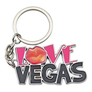 LOVE of Las Vegas Electroplated metal Keychain, Key Ring Chain