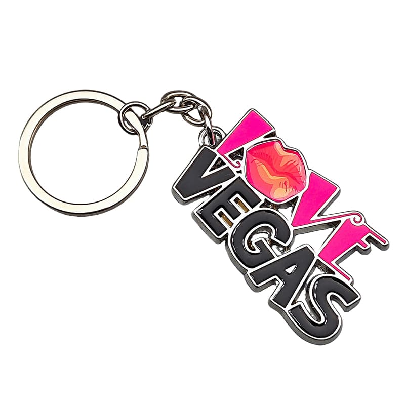 LOVE of Las Vegas Electroplated metal Keychain, Key Ring Chain - Image 3