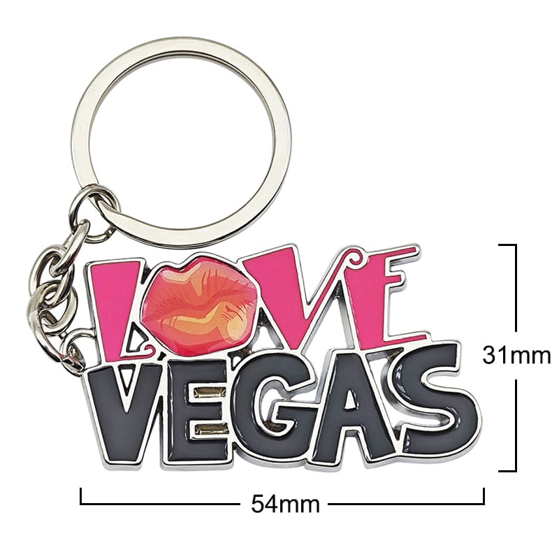 LOVE of Las Vegas Electroplated metal Keychain, Key Ring Chain - Image 4