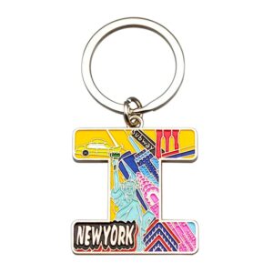 NEW YORK “I” Letter Metal Souvenir Keychain, key ring chain