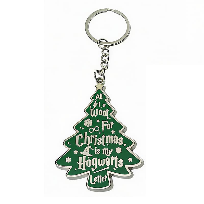 Christmas Tree Harry Potter HP Movie Theme Metal Keychain