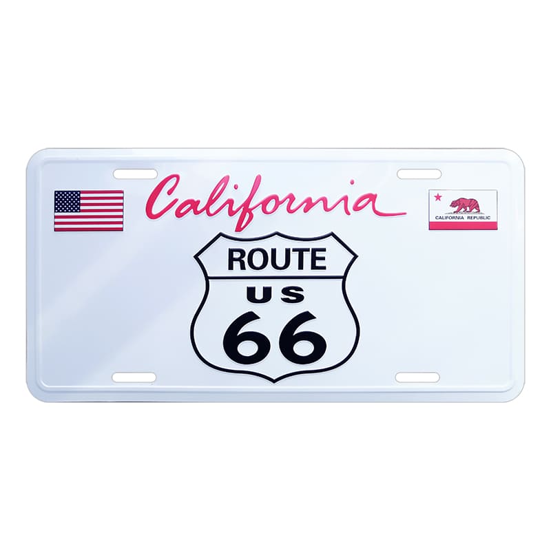 Route 66 Decorative Embossed Souvenir Novelty License Plate,California,USA