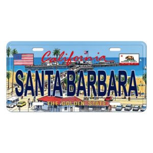 Santa Barbara Beach Decorative Embossed Souvenir Novelty License Plate,California,USA