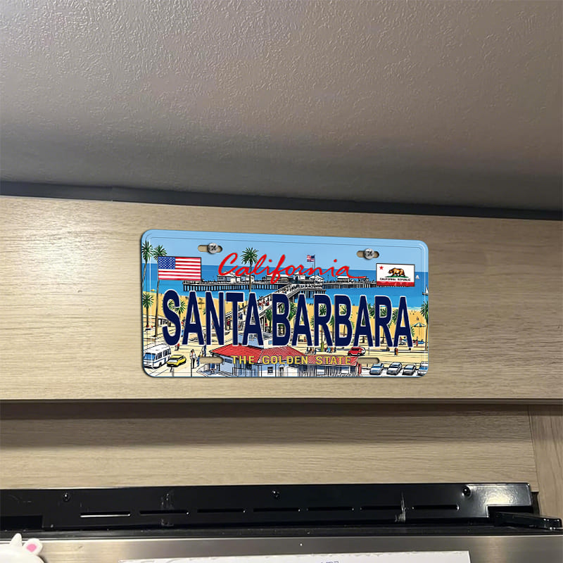 Santa Barbara Beach Decorative Embossed Souvenir Novelty License Plate,California,USA - Image 3