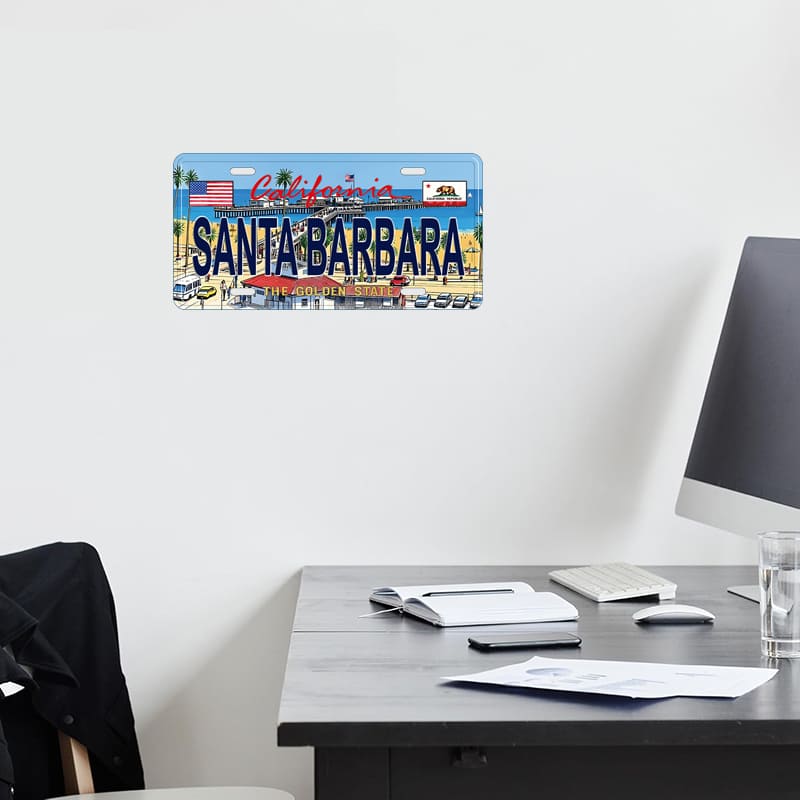 Santa Barbara Beach Decorative Embossed Souvenir Novelty License Plate,California,USA - Image 4
