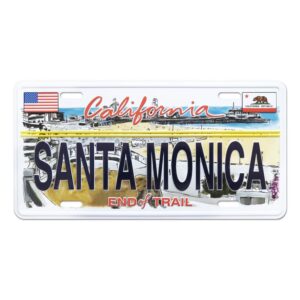 Santa Monica Beach Decorative Embossed Souvenir Novelty License Plate,California,USA