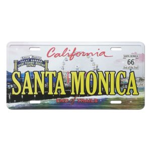 Santa Monica Beach Decorative Embossed Souvenir Novelty License Plate,California,USA