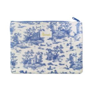 Fashion Blue pattern London Canvas Souvenir Zipper pouch Travel Cosmetic Bag