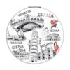 Girls & Women Fashion Elegant Italy Souvenir Rectangle Travel Mirror, Hand Mirror,Cosmetic Makeup Compact Mirror