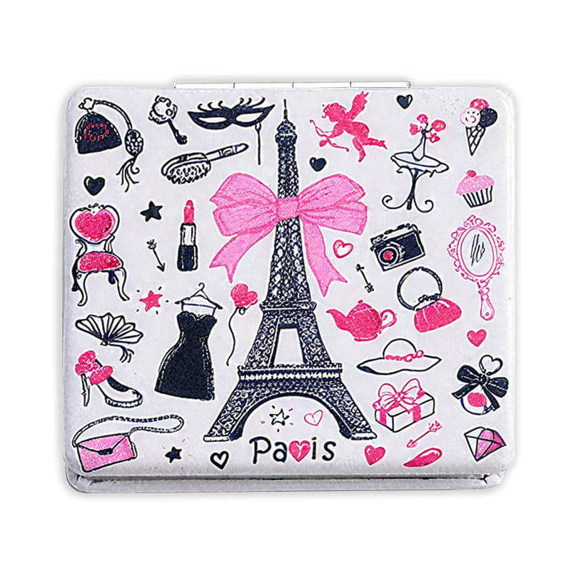Girls & Women Fashion Elegant Paris Souvenir Rectangle Travel Mirror, Hand Mirror,Cosmetic Makeup Compact Mirror
