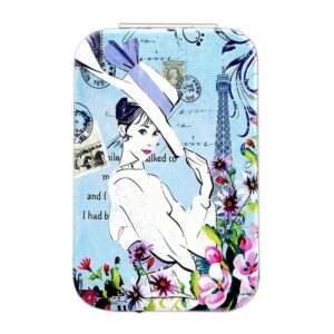 Girls & Women Fashion Elegant Paris Souvenir Rectangle Travel Mirror, Hand Mirror,Cosmetic Makeup Compact Mirror