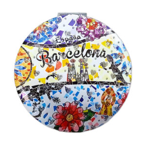 Girls & Women Fashion Elegant Spain Barcelona mosaic Souvenir Rectangle Travel Mirror, Hand Mirror,Cosmetic Makeup Compact Mirror