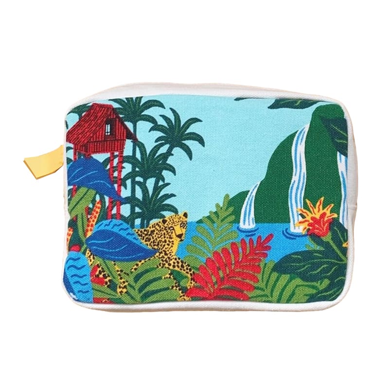 Fashion Natural Zoo Canvas Souvenir Zipper pouch Travel Cosmetic Bag