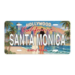 Santa Monica Beach Decorative Embossed Souvenir Novelty License Plate,California,USA